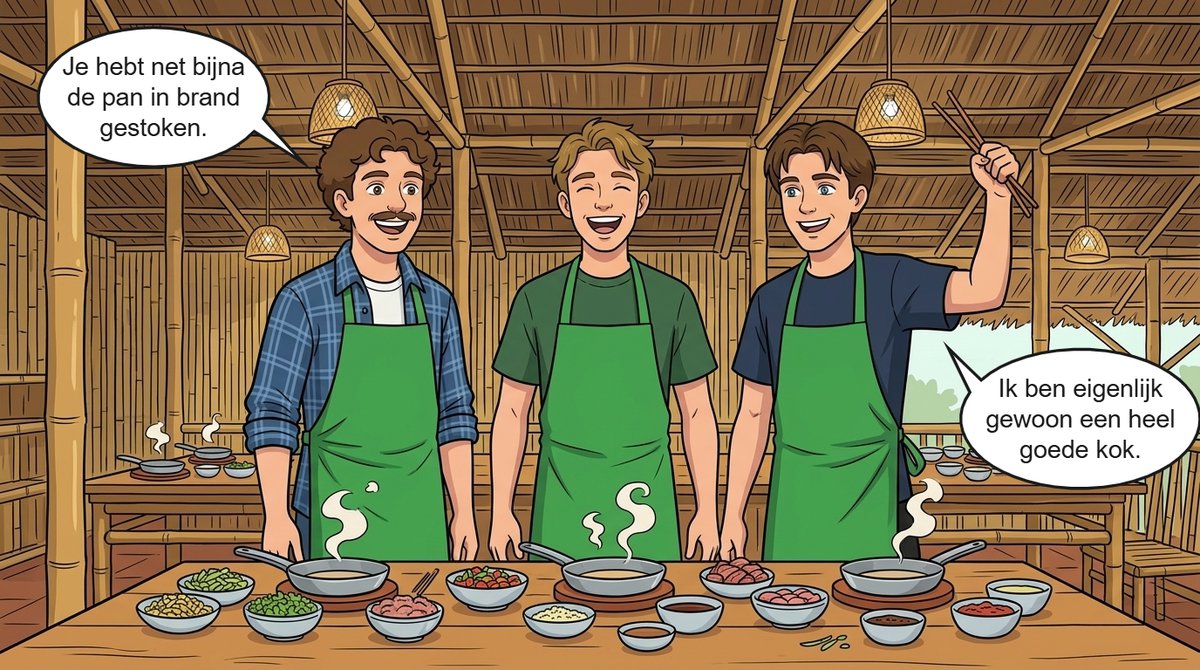 Hetzelfde moment als getekend strippaneel